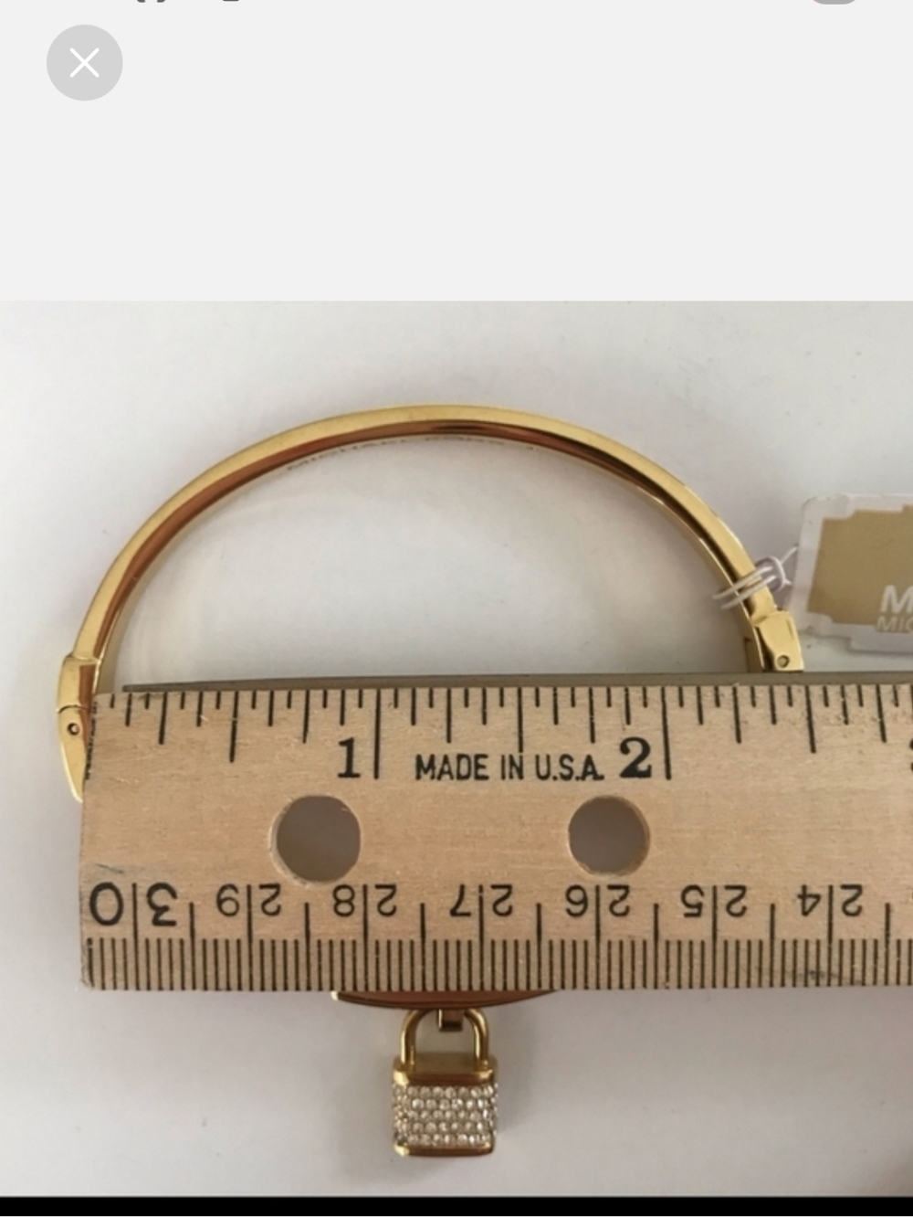 Michael Kors Gold Pave Padlock Hinged Bangle Bracelet NWOT - Picture 5 of 8
